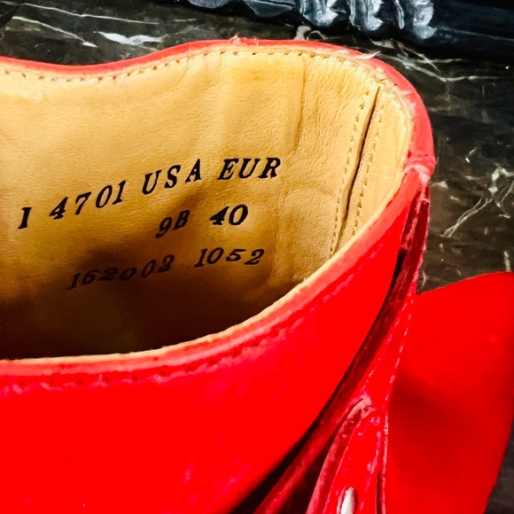 💋 Lucchese Charlie 1 Horse handcrafted Vintage Heels Western Boots 9 red RARE💋 - Picture 13 of 16